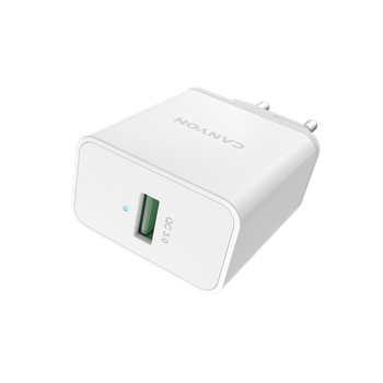 Зарядний пристрій Canyon USB-A QC 3.0 White (CNE-CHA24W)