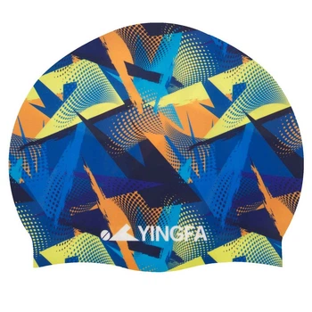 Шапочка для плавания силиконовая Yingfa Swimming Cap 0080 Blue-Yellow-Orange