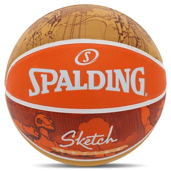 Мяч баскетбольный резиновый Spalding Jump Sketch Series Action 84452Y размер 7 Orange-Yellow