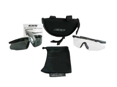 Балістичні окуляри ESS ICE 2X Black w/Smoke Gray & w/Clear Unit Issue