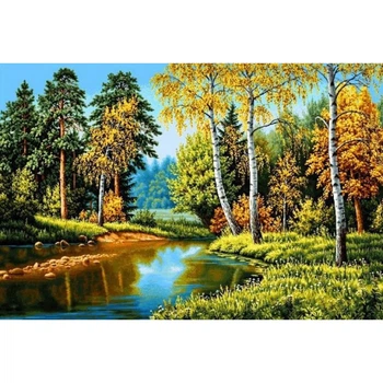 Алмазная мозаика "Осень в лесу" Алмазная мозаика 50x30см DM-258