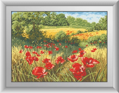 Алмазна мозаїка "Маки в полі" Dream Art в коробці 30395