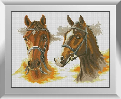 Алмазна мозаїка "Двоє коней" Dream Art в коробці 31607