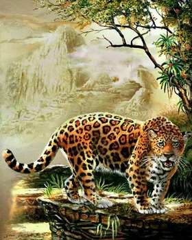 Алмазна мозаїка "Леопард "Алмазна мозаїка 40x50см DM-063