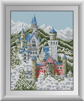 Алмазна мозаїка "Зимовий Нойшванштайн" Dream Art в коробці 31041