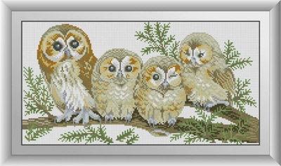 Алмазна мозаїка "Сім'я сов" Dream Art в коробці 30546