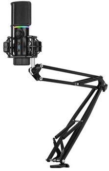 Микрофон конденсаторный Streamplify SPMC-MZ1C227 (MIC-48-RGB-MA-BK) Черный + штатив