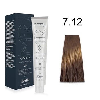 Фарба для волосся 7.12 блондин попелясто-фіолетовий Royal Jelly Color Mirella, 100 мл