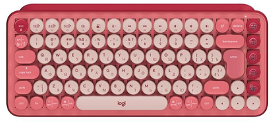 Клавіатура бездротова Logitech Pop Wireless Heartbreaker Rose (920-010718)