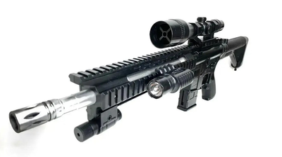 Автомат карабін гвинтівка M16 штурмова пневматичний з ліхтариком і лазерним прицілом