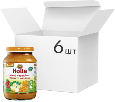 Упаковка пюре Holle органическое Овощной микс с 6 месяцев 190 г х 6 шт (7640230491471)