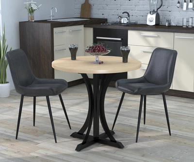 Круглый обеденный стол Ральф Loft Design Диаметр 80 см Дуб Борас