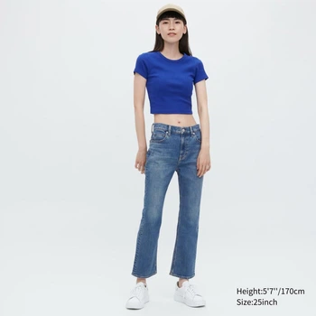Женские расклешенные джинсы Uniqlo 1159787363 (Синий, 32)
