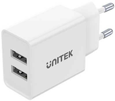 Зарядний пристрій Unitek 2*USB-A 12 Вт білий (P1113A-EU)