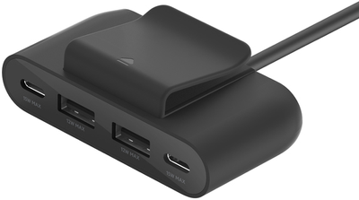 USB-подовжувач живлення Belkin 4-портовий 2xC 2xA 30 Вт чорний (BUZ001BT2MBKB7)