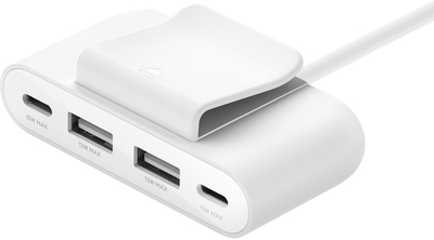 USB-подовжувач живлення Belkin 4-портовий 2xC 2xA 30 Вт білий (BUZ001BT2MWHB7)
