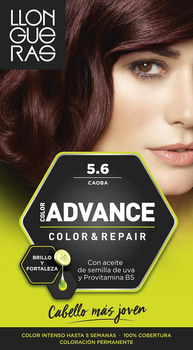 Farba kremowa z utleniaczem do włosów Llongueras Color Advance Hair Colour 5.6 Dark Red 125 ml (8410825420563)