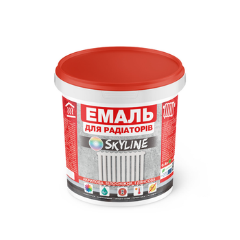 Емаль Для Радіаторів акрилова термостійка глянсова SkyLine Біла 0.4 л