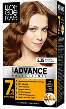 Farba kremowa z utleniaczem do włosów Llongueras Color Advance Hair Colour 5.25 Brown Chocolate 125 ml (8411126005800)