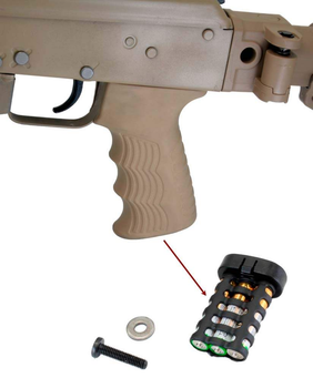 Пістолетна рукоятка DLG Tactical (DLG-098) для АК-47/74 (полімер) гумова, койот
