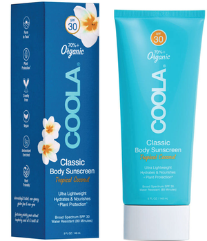 Nawilżający krem o lekkiej konsystencji Coola Classic Body Organic Sunscreen Lotion SPF30 Tropical Coconut 148 ml (850008613623)