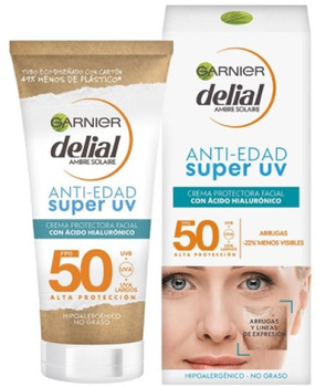 Сонцезахисний крем Garnier Delial Anti-Aging Super UV Facial Protective Cream SPF50 50 мл (3600542397742)
