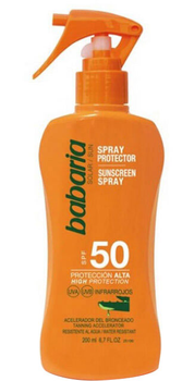 Сонцезахисний спрей Babaria Sunscreen Lotion With Aloe Vera SPF50 200 мл (8410412000574)