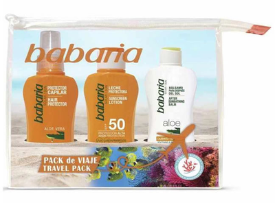 Набір Babaria Sunscreen Сонцезахисне молочко SPF50 100 мл + Лосьйон після засмаги 100 мл + Засіб для захисту волосся 100 мл (8410412520270)