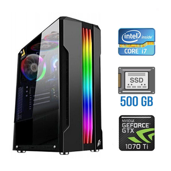 Игровой ПК Tower Intel Core i7-2600 (4(8) ядра по 3.4-3.8 GHz) / 8GB DDR3 / 500GB SSD NEW / GeForce GTX 1070 Ti, 8GB GDDR5, 256-bit б/у