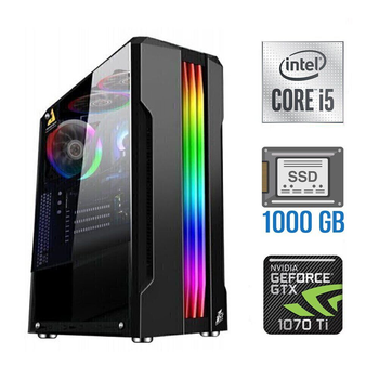 Игровой ПК Intel Core i5-10400F (6(12) ядер по 2.9-4.3GHz) NEW / 16GB DDR4 NEW / 1000GB SSD NEW / GeForce GTX 1070 Ti, 8GB GDDR5, 256-bit б/у
