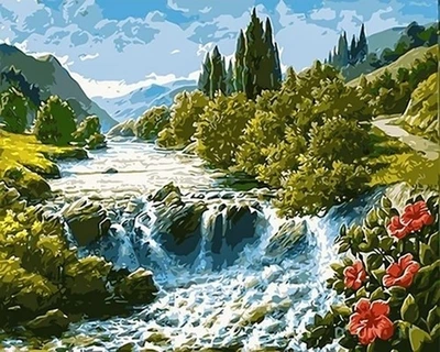 Алмазна мозаїка ColorArt 40х50 Гарний водоспад SP081