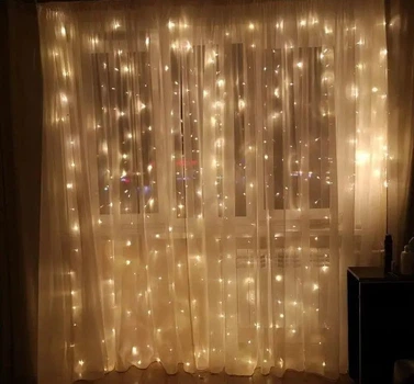 Гирлянда штора 2х2 м Xmas 160 led Теплый белый + соединитель ( ) FG22