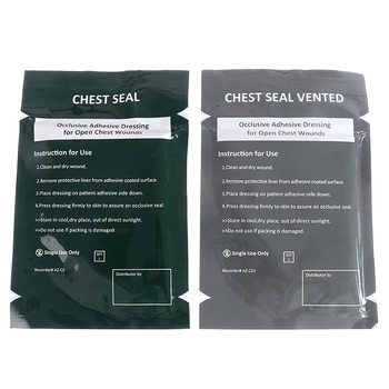 Окклюзионная накладка повязка Chest seal набор (4 отверстия + невентилируемая)