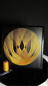 Набір для творчості та рукоділля String Art «Golden Sun 50х50» EX-015 Art Millennium