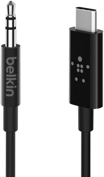 Kabel Belkin USB-C to 3.5 mm Audio Cable 1.8m Black (F7U079BT06-BLK)