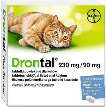 Tabletki odrobaczające dla kotów VETOQUINOL Drontal 230mg/20mg (DLZVEOPLK0001)