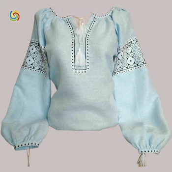 Сорочка Українська вишиванка 333264212 колір блакитний розмір XS/S