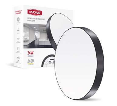 Светильник светодиодный 1-MSP-2441-SLB MAXUS SP Ceiling 24W 4100K Circle Slim Black