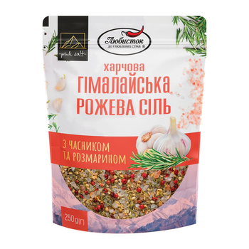 Соль гималайская розовая с чесноком и розмарином Любисток 250 г