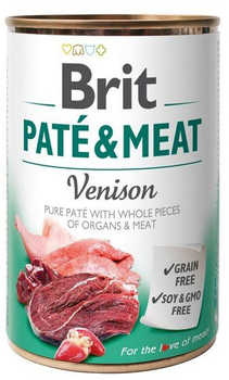 Вологий корм для собак Brit paté & meat з олениною 400 г (8595602557486)