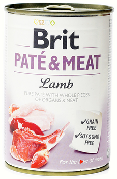 Вологий корм для собак Brit paté & meat з бараниною 400 г (8595602557431)