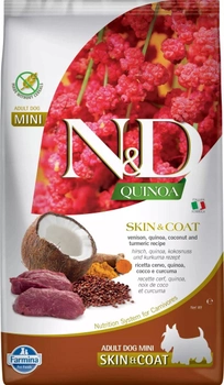 Сухий корм для собак Farmina n&d quinoa dog skin&coat, оленина, кокос adult mini 800 г (8010276039927)