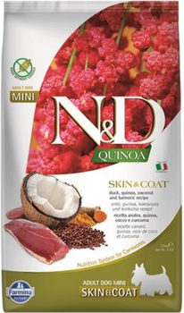 Сухий корм для собак Farmina n&d quinoa dog skin&coat, качка, кокос adult mini 800 г (8010276039934)