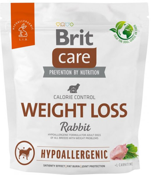 Сухий корм для собак Brit care гіпоалергенний схуднення 1 кг кролик (8595602559183)