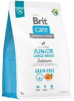 Сухий корм для собак Brit care dog беззерновий junior large salmon 3 кг (8595602558872)