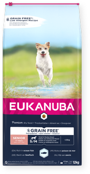Karma sucha dla psów Eukanuba senior small, medium grain free ryba oceaniczna 12 kg (8710255188980)