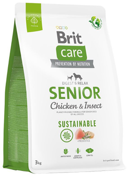 Сухий корм для літніх собак Brit care dog sustainable senior chicken insect 3 кг (8595602558780)