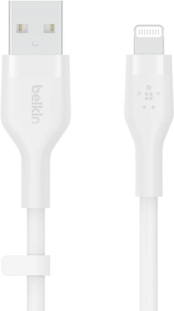 Kabel Belkin USB-A - Lightning Silikonowy 3 m Biały (CAA008BT3MWH)