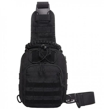 Сумка-рюкзак тактична однолямкова ZE014, чорна