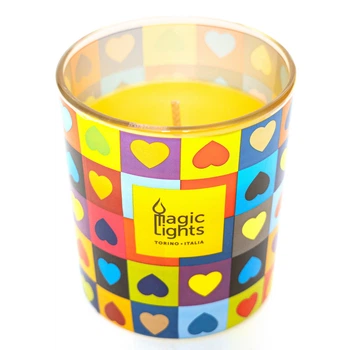 Ароматична свічка Magic Lights, аромат Ваніль, серце, 7,5*8,4 см, жовта (40010-8)